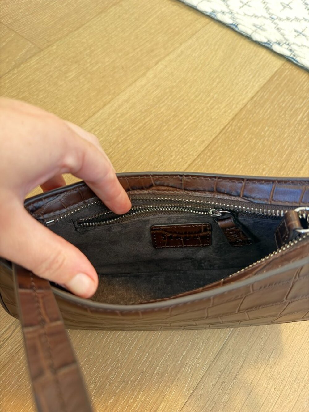 Staud Ollie Croc-Embossed Leather Shoulder Bag - Picture 5 of 5